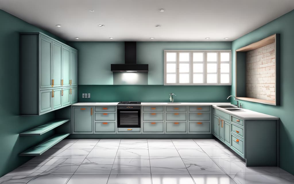  Modern kitchen, raw photo (best quality, masterpiece:1.2), ultrahigh res, highly detailed, sharp focus