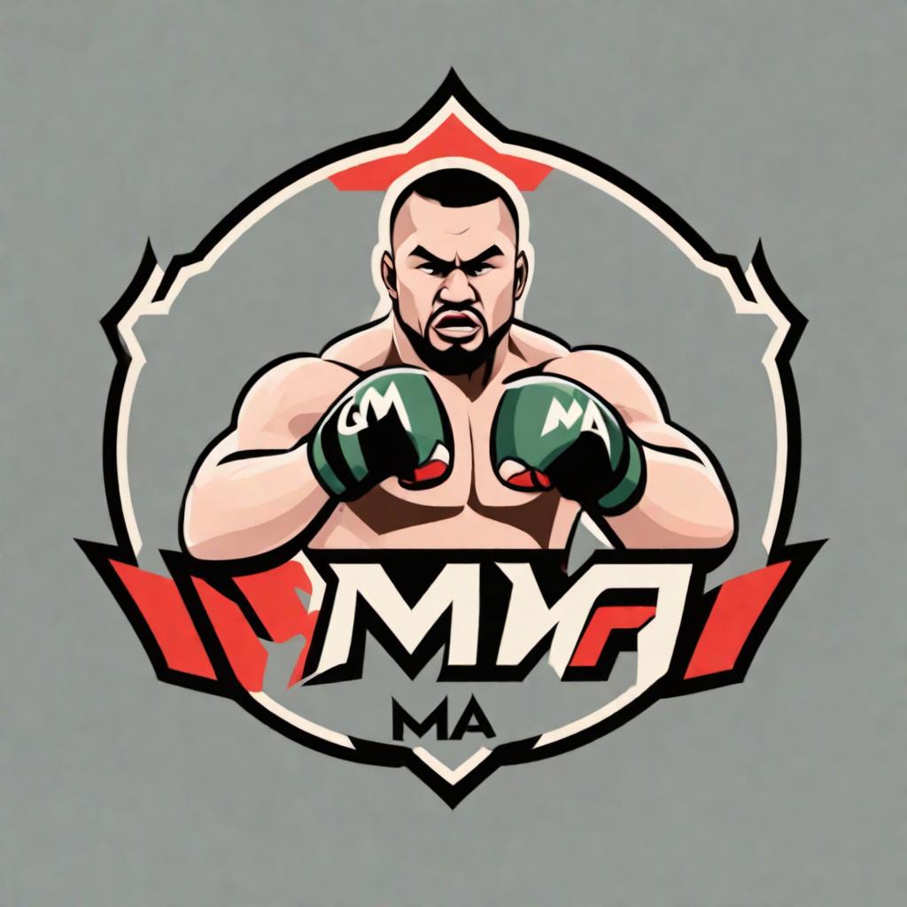  A LOGO WITH GAWDLY MMA WRITTEN ON IT WITH A FIGHTER ON THE BACK SIDE OF THE LOGO