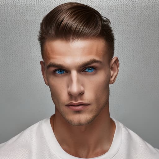 portrait+ style Russian queer fitness model blonde hunk dude face