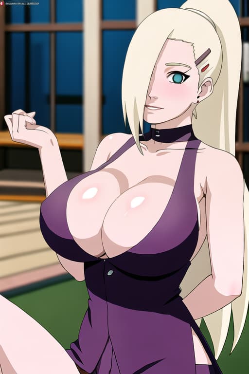  (yamanaka_ino:1.2), hair down,(masterpiece, best quality:1.2), illustration, absurdres, highres, extremely detailed,looking_at_breasts,carried rest,wedding_dress