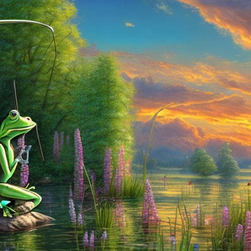 mdjrny-v4 style (a frog wearing blue jean), full body, ghibli style, anime, vibrant colors, hdr, enhance, ((plain black background)), masterpiece, highly detailed, 4k, hq, separate colors, bright colors