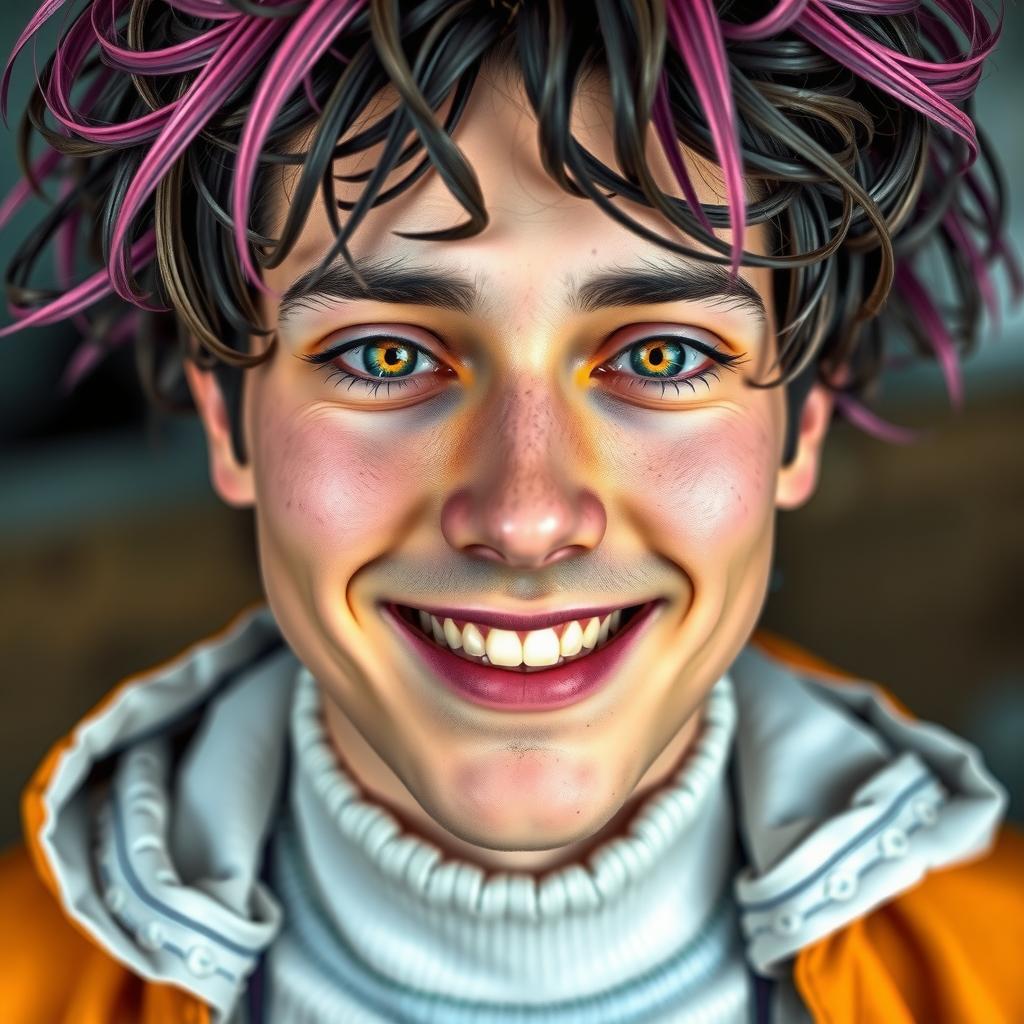  actual 8k portrait photo of gareth person, portrait, happy colors, bright eyes, clear eyes, warm smile, smooth soft skin, big dreamy eyes, beautiful intricate colored hair, symmetrical, anime wide eyes, soft lighting, detailed face, by makoto shinkai, stanley artgerm lau, wlop, rossdraws, concept art, digital painting, looking into camera hyperrealistic, full body, detailed clothing, highly detailed, cinematic lighting, stunningly beautiful, intricate, sharp focus, f/1. 8, 85mm, (centered image composition), (professionally color graded), ((bright soft diffused light)), volumetric fog, trending on instagram, trending on tumblr, HDR 4K, 8K