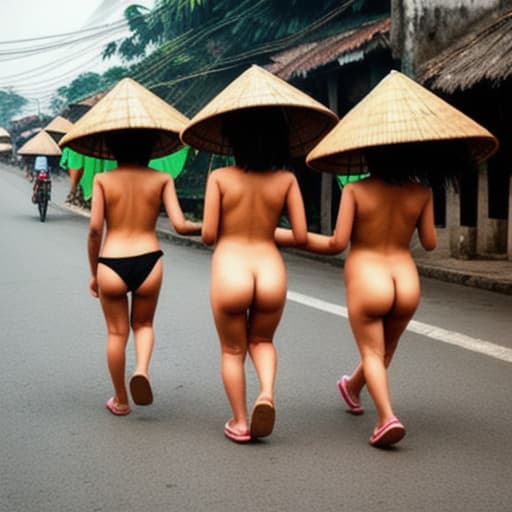  niñas voluptuosas caminando por las calles de Vietnam