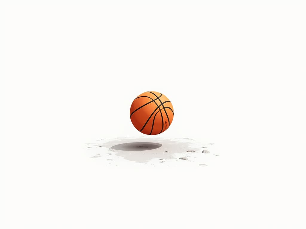  closeup player holding basketball ,playing basketball on playground island, vector, illustraction, white background, monochromatic, single orange ball