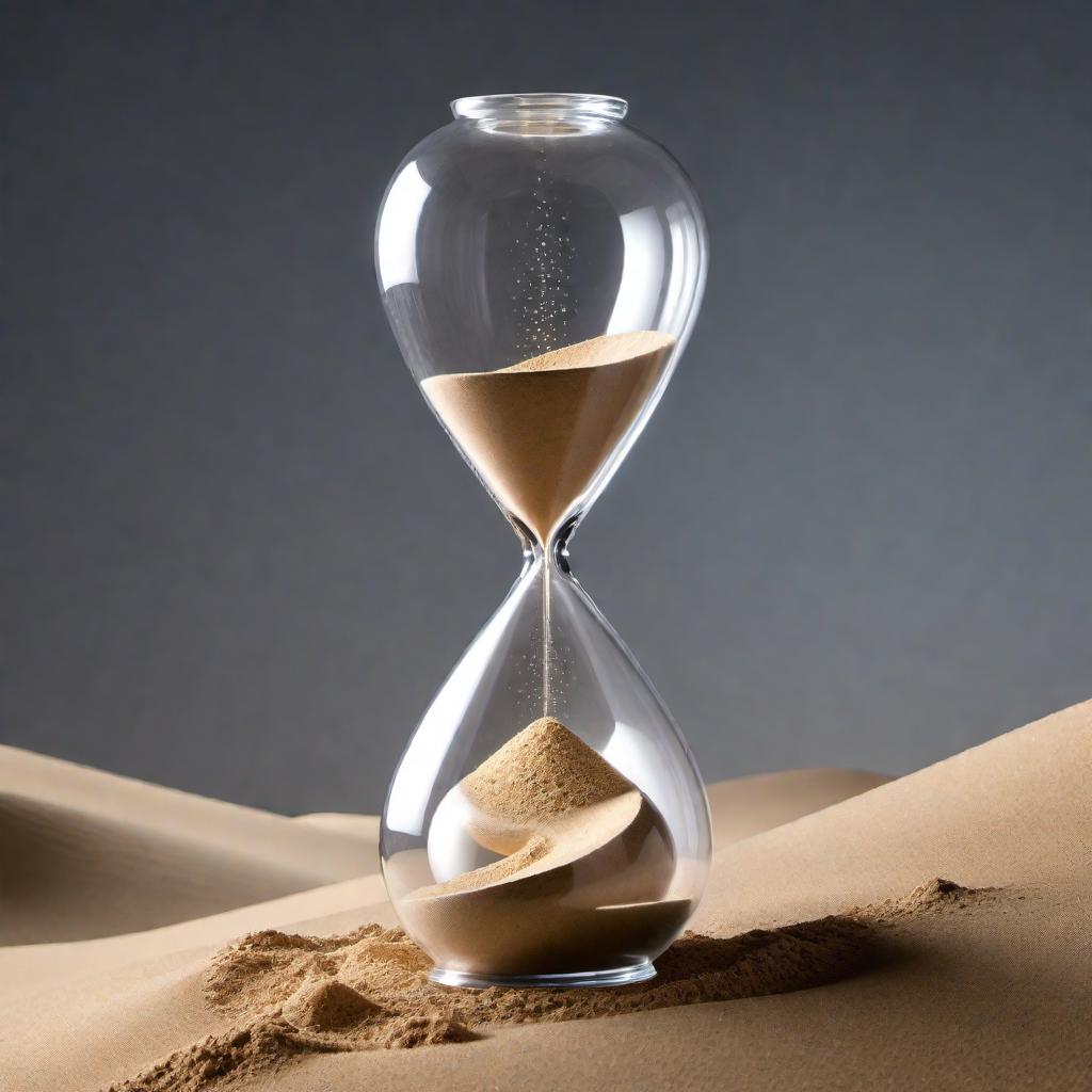  Draw two hourglasses side by side. The left hourglass should have sand flowing through to the bottom and is labeled 'Fun' at the bottom. The right hourglass should have a visible blockage stopping the sand from flowing through and is labeled 'Trauma' at the bottom. hyperrealistic, full body, detailed clothing, highly detailed, cinematic lighting, stunningly beautiful, intricate, sharp focus, f/1. 8, 85mm, (centered image composition), (professionally color graded), ((bright soft diffused light)), volumetric fog, trending on instagram, trending on tumblr, HDR 4K, 8K