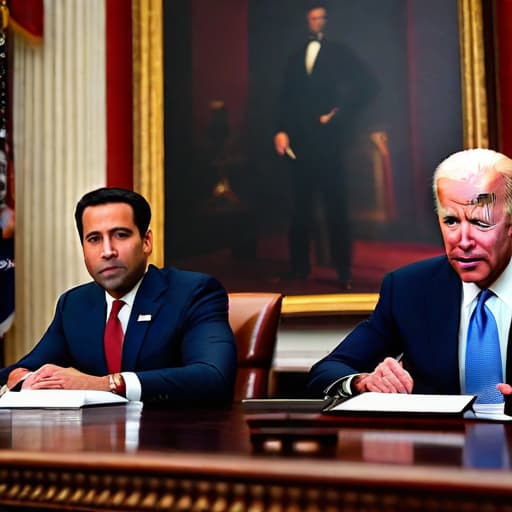  Biden Administration's Standoff with Congress on Crypto Regulation hyperrealistic, full body, detailed clothing, highly detailed, cinematic lighting, stunningly beautiful, intricate, sharp focus, f/1. 8, 85mm, (centered image composition), (professionally color graded), ((bright soft diffused light)), volumetric fog, trending on instagram, trending on tumblr, HDR 4K, 8K