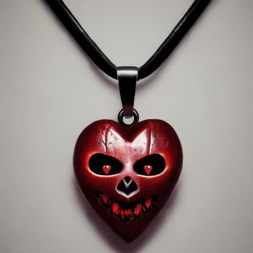  a jewellery, pendant, necklace , 4k , a mouth eating a bloody heart is on it  , scary, creative, halloween trending, bloody