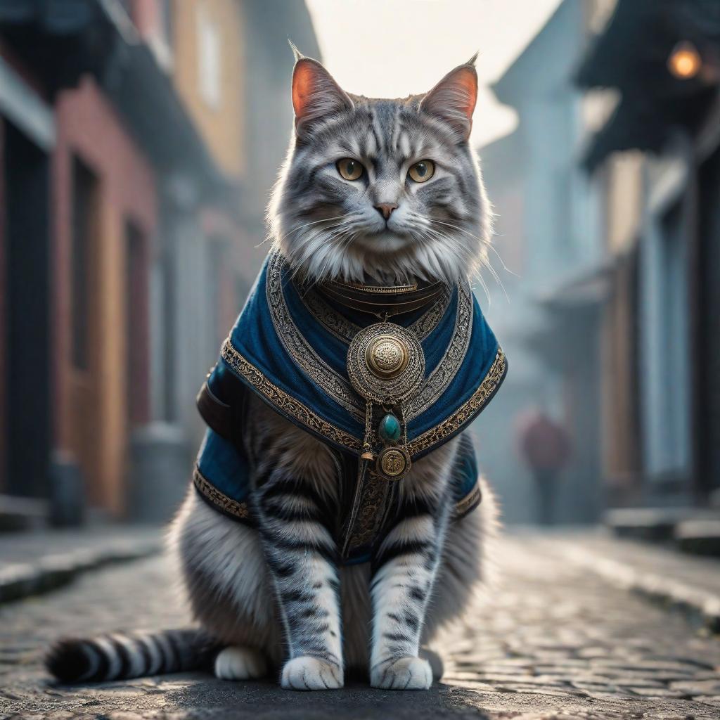  Bana bakan kedi hyperrealistic, full body, detailed clothing, highly detailed, cinematic lighting, stunningly beautiful, intricate, sharp focus, f/1. 8, 85mm, (centered image composition), (professionally color graded), ((bright soft diffused light)), volumetric fog, trending on instagram, trending on tumblr, HDR 4K, 8K