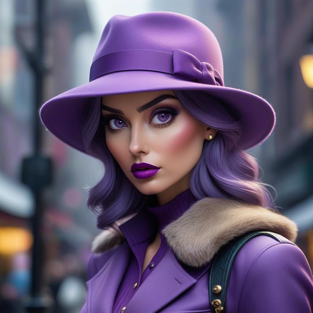  The one in the purple hat swallowed the mind. hyperrealistic, full body, detailed clothing, highly detailed, cinematic lighting, stunningly beautiful, intricate, sharp focus, f/1. 8, 85mm, (centered image composition), (professionally color graded), ((bright soft diffused light)), volumetric fog, trending on instagram, trending on tumblr, HDR 4K, 8K