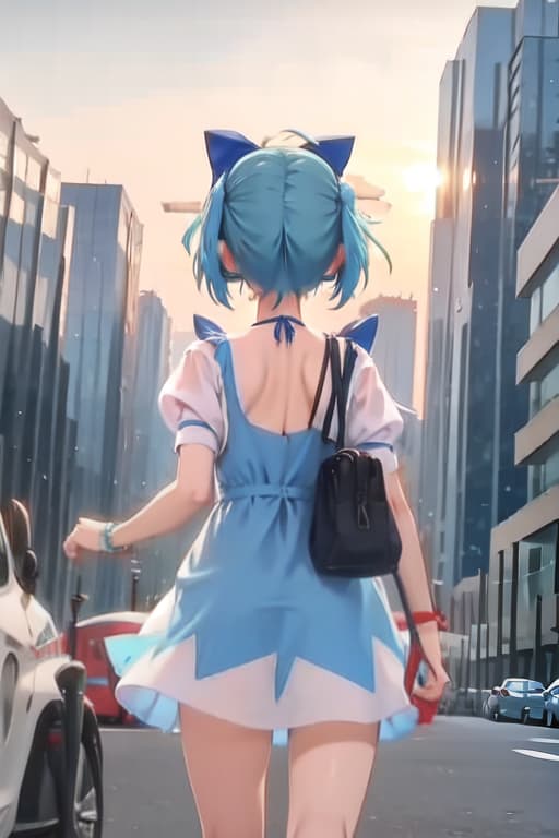  Cirno, from behind, lewd