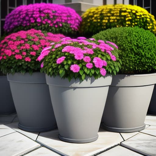  flower pots tagged EMABIS hyperrealistic, full body, detailed clothing, highly detailed, cinematic lighting, stunningly beautiful, intricate, sharp focus, f/1. 8, 85mm, (centered image composition), (professionally color graded), ((bright soft diffused light)), volumetric fog, trending on instagram, trending on tumblr, HDR 4K, 8K