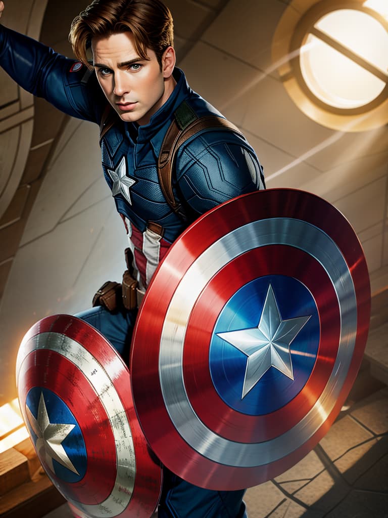  Captain America holding his shield