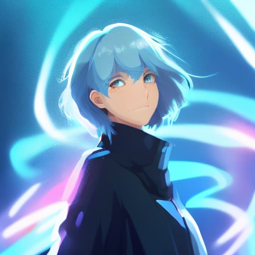 portrait+ style masterpiece. blurry background. loocing at viewers. 1girl. blue hair. Makoto Shinkai style. bangs. vibrant colors. 32K. high details. in the style skin art. blue eyes. full body. futures. beautiful.