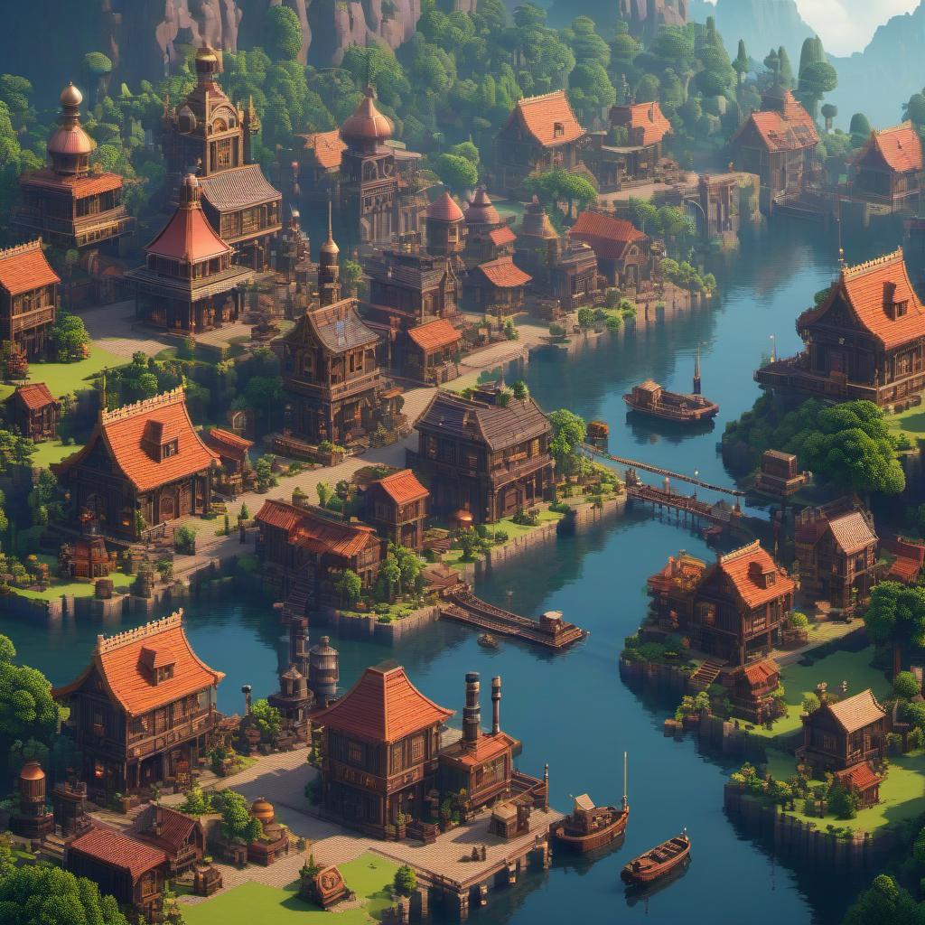  pixel art SteamPunk village along the horizon, like in 2d games in a pixel style, view not from above! . low res, blocky, pixel art style, 8 bit graphics hyperrealistic, full body, detailed clothing, highly detailed, cinematic lighting, stunningly beautiful, intricate, sharp focus, f/1. 8, 85mm, (centered image composition), (professionally color graded), ((bright soft diffused light)), volumetric fog, trending on instagram, trending on tumblr, HDR 4K, 8K