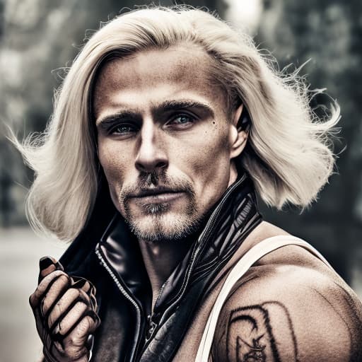 portrait+ style russian ifbb queer very cute blonde dilf dude face