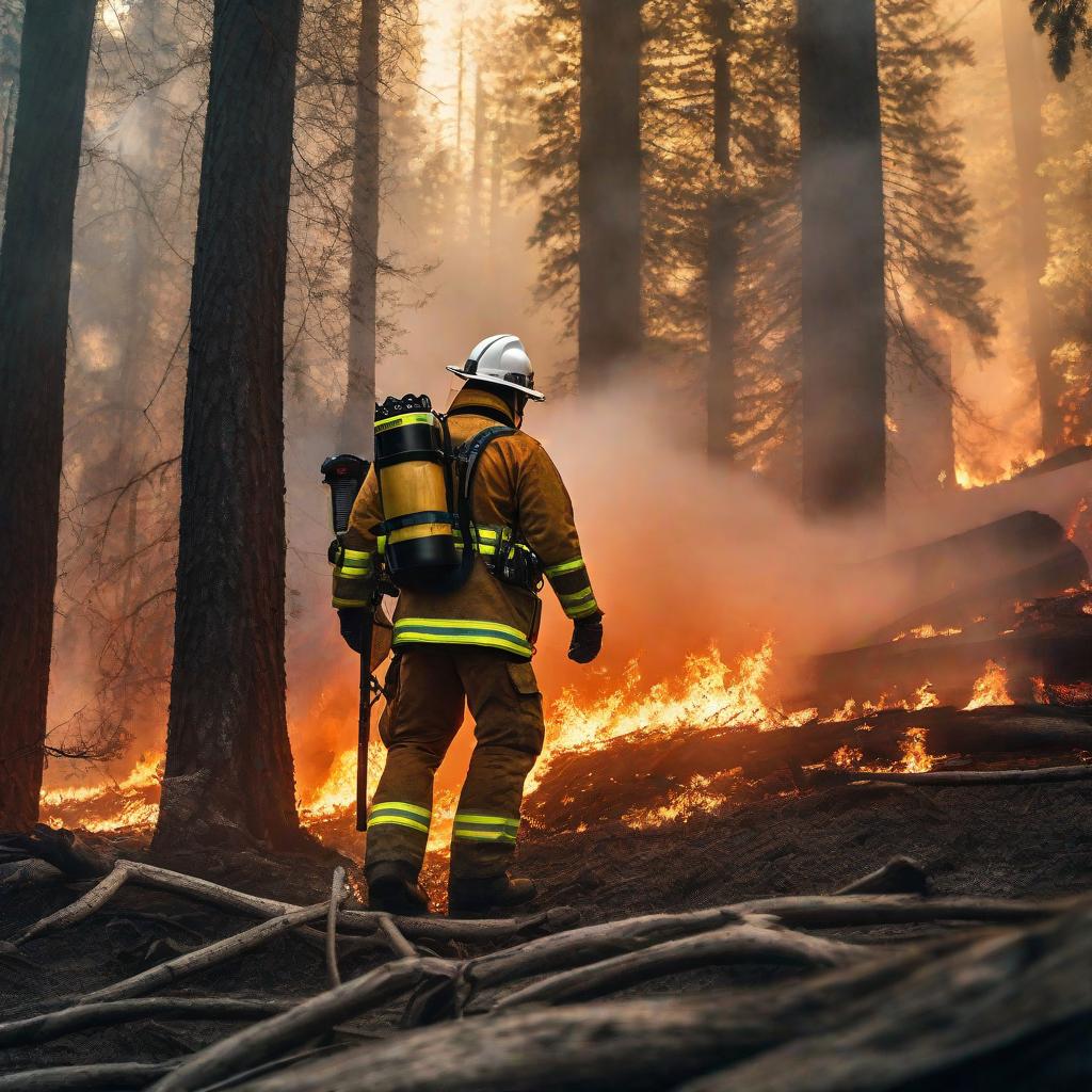  Draw a fire Fighting forest fire art hyperrealistic, full body, detailed clothing, highly detailed, cinematic lighting, stunningly beautiful, intricate, sharp focus, f/1. 8, 85mm, (centered image composition), (professionally color graded), ((bright soft diffused light)), volumetric fog, trending on instagram, trending on tumblr, HDR 4K, 8K