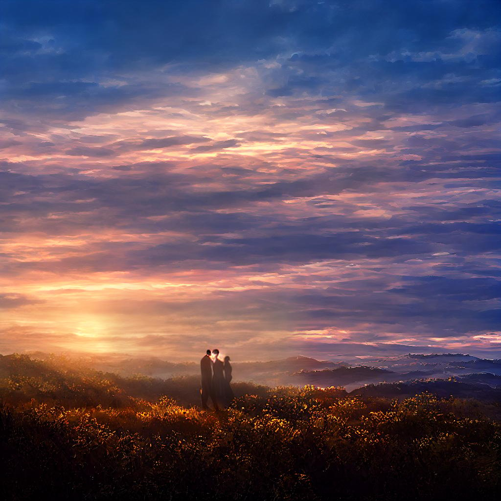  Create a high quality hyperrealistic image that visually represents the theme 'True love is not about finding someone to live with, but finding someone you can't live without.' The image should depict a couple standing on a scenic overlook, holding each other closely and looking into each other's eyes, conveying a deep emotional connection. The background should feature a beautiful sunset over a serene landscape, emphasizing the romantic atmosphere. The characters should be dressed casually, and their expressions should reflect the profound bond they share. The image should be of hyperrealistic style and high quality hyperrealistic, full body, detailed clothing, highly detailed, cinematic lighting, stunningly beautiful, intricate, sharp focus, f/1. 8, 85mm, (centered image composition), (professionally color graded), ((bright soft diffused light)), volumetric fog, trending on instagram, trending on tumblr, HDR 4K, 8K