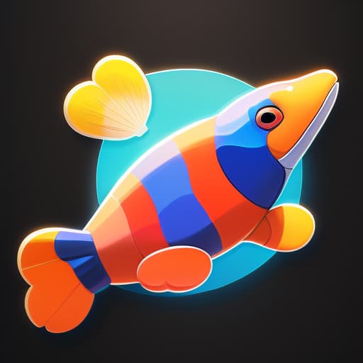  Masterpiece, High Quality, High Resolution, The highest resolution, Black background, Complicated details, Highest quality, game icon, game icon institute,cartoon_style, full body, Clownfish,