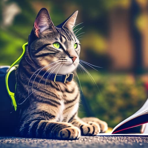 nvinkpunk Realistic image of a cat wearing headphones and reading glasses while riding a bus. hyperrealistic, full body, detailed clothing, highly detailed, cinematic lighting, stunningly beautiful, intricate, sharp focus, f/1. 8, 85mm, (centered image composition), (professionally color graded), ((bright soft diffused light)), volumetric fog, trending on instagram, trending on tumblr, HDR 4K, 8K