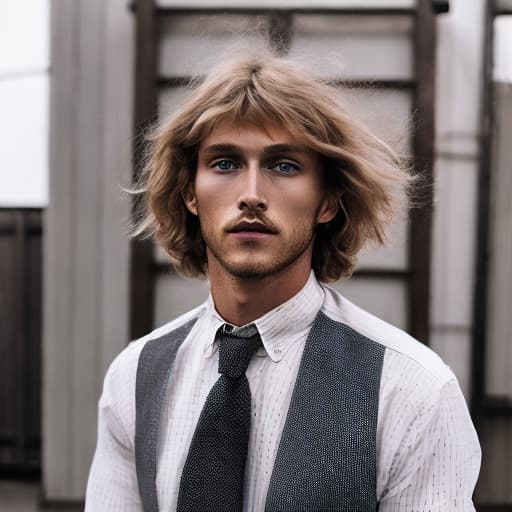 portrait+ style russian queer supermodel blonde hunk dude face