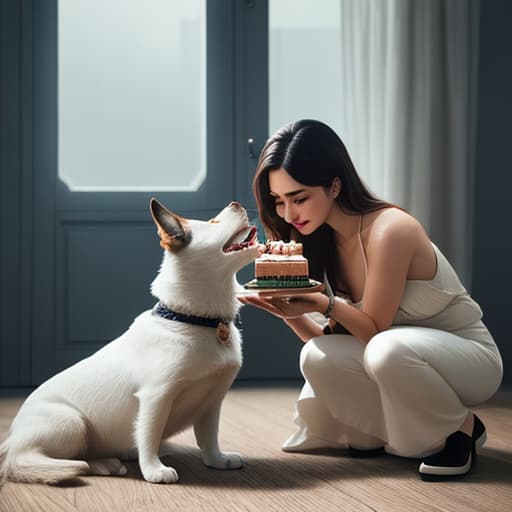  8K Potrait image of Virat Kohli feeding a cake to his pet dogs hyperrealistic, full body, detailed clothing, highly detailed, cinematic lighting, stunningly beautiful, intricate, sharp focus, f/1. 8, 85mm, (centered image composition), (professionally color graded), ((bright soft diffused light)), volumetric fog, trending on instagram, trending on tumblr, HDR 4K, 8K