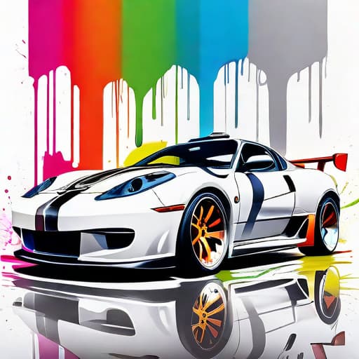  ((white background)), graffiti style Impactful composition, dripping neon heat splash paint across the painting of a retro sports car on the white wall,rough brush touch, ((artistic)), body shoot, high detail, vibrant, urban, detailed, tag, mural hyperrealistic, full body, detailed clothing, highly detailed, cinematic lighting, stunningly beautiful, intricate, sharp focus, f/1. 8, 85mm, (centered image composition), (professionally color graded), ((bright soft diffused light)), volumetric fog, trending on instagram, trending on tumblr, HDR 4K, 8K