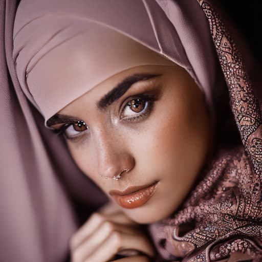 portrait+ style a naked Muslim woman