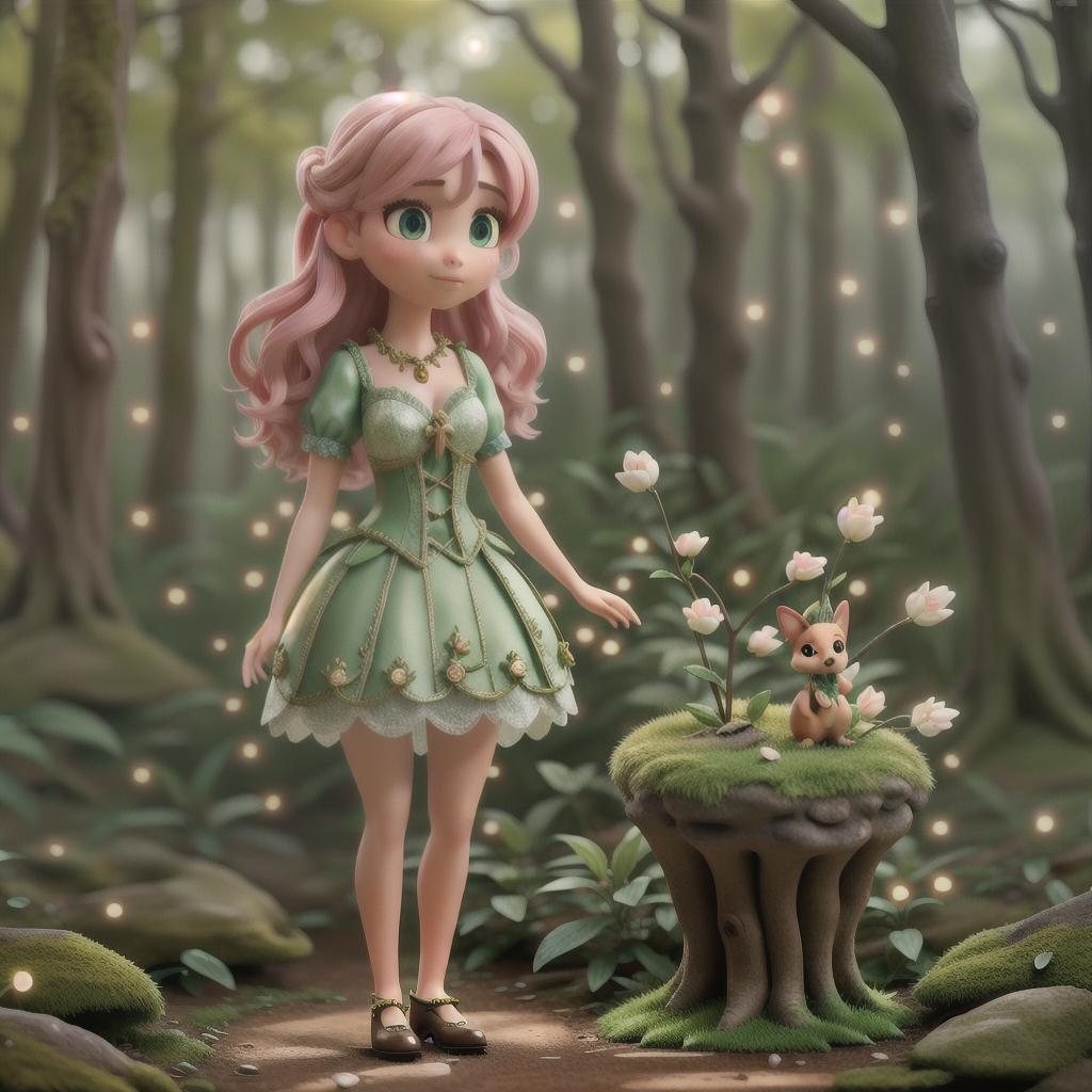  7 cute fairies in a beautiful forest hyperrealistic, full body, detailed clothing, highly detailed, cinematic lighting, stunningly beautiful, intricate, sharp focus, f/1. 8, 85mm, (centered image composition), (professionally color graded), ((bright soft diffused light)), volumetric fog, trending on instagram, trending on tumblr, HDR 4K, 8K