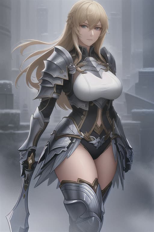  (score 9,score 8 up,score 7 up,),1girl,solo,knight,warrior,look straight, strong, buff hyperrealistic, full body, detailed clothing, highly detailed, cinematic lighting, stunningly beautiful, intricate, sharp focus, f/1. 8, 85mm, (centered image composition), (professionally color graded), ((bright soft diffused light)), volumetric fog, trending on instagram, trending on tumblr, HDR 4K, 8K