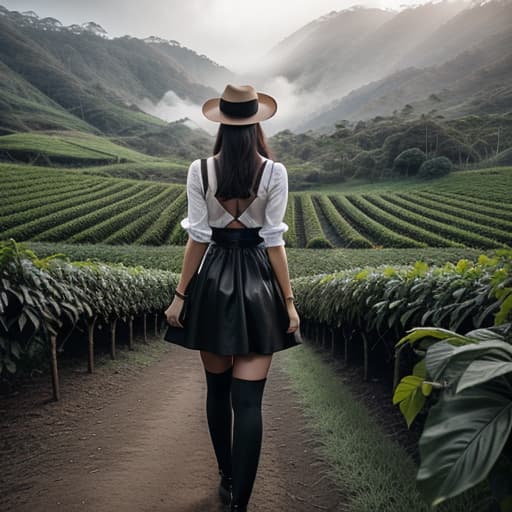  Coffee plantation hyperrealistic, full body, detailed clothing, highly detailed, cinematic lighting, stunningly beautiful, intricate, sharp focus, f/1. 8, 85mm, (centered image composition), (professionally color graded), ((bright soft diffused light)), volumetric fog, trending on instagram, trending on tumblr, HDR 4K, 8K