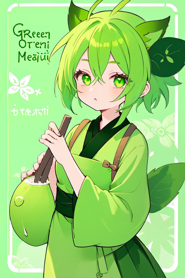  Green hair character Uji Matcha