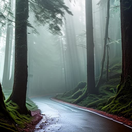 nvinkpunk a dark scary forest hyperrealistic, full body, detailed clothing, highly detailed, cinematic lighting, stunningly beautiful, intricate, sharp focus, f/1. 8, 85mm, (centered image composition), (professionally color graded), ((bright soft diffused light)), volumetric fog, trending on instagram, trending on tumblr, HDR 4K, 8K