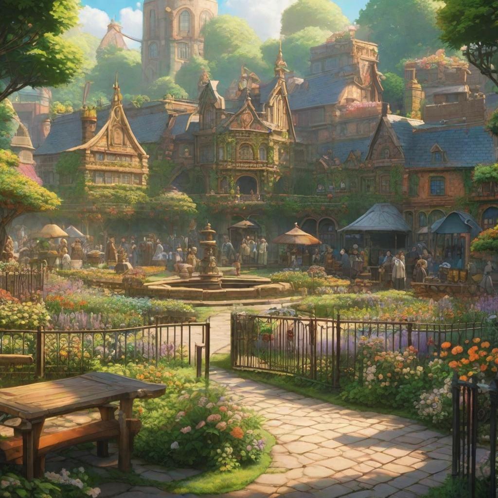  The picture shows a large playground next to a garden surrounded by a fence. Behind the fence there are many people., anime concept art by Hayao Miyazaki, featured on pixiv, fantasy art, concept art, official art, high detailed hyperrealistic, full body, detailed clothing, highly detailed, cinematic lighting, stunningly beautiful, intricate, sharp focus, f/1. 8, 85mm, (centered image composition), (professionally color graded), ((bright soft diffused light)), volumetric fog, trending on instagram, trending on tumblr, HDR 4K, 8K