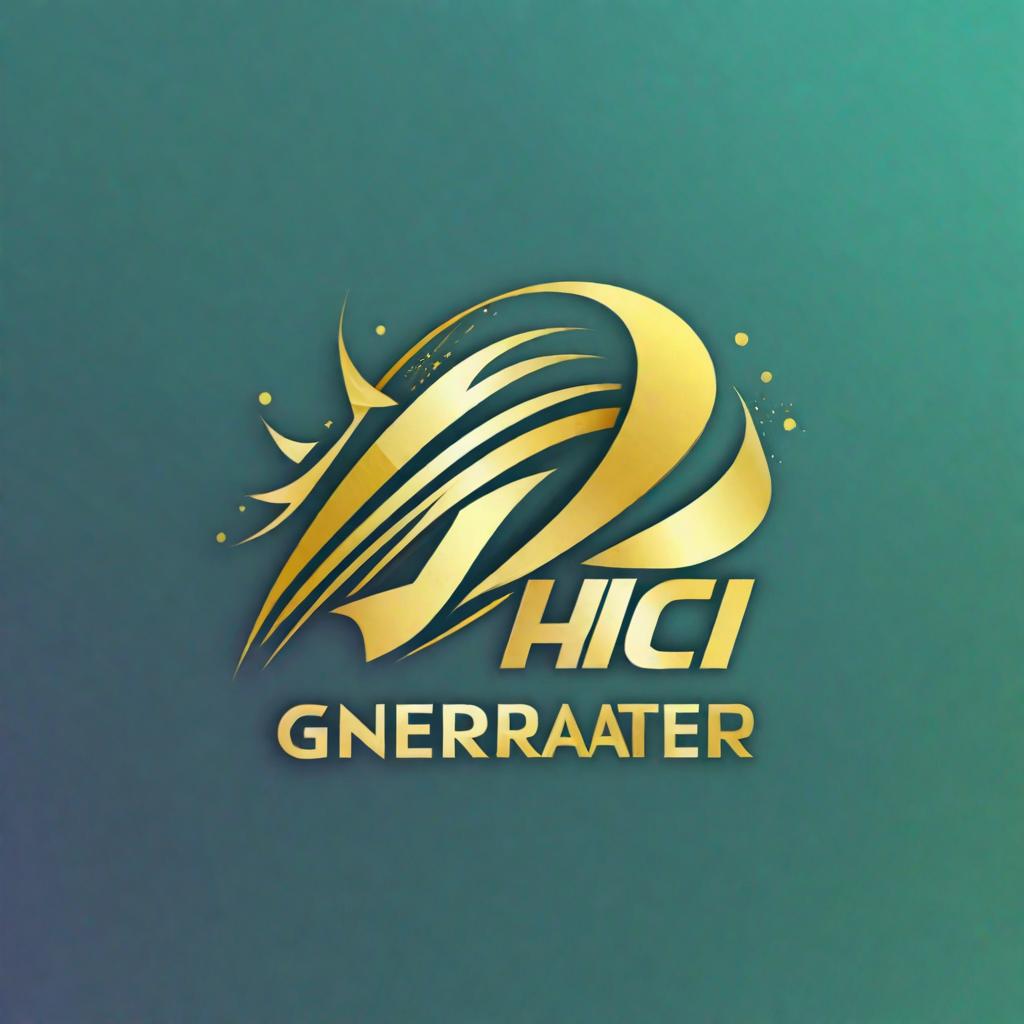 generater abstract brand logo, simple modern and cool, color theme is gold,  logo image design related to racing with data flow on image, logo text exactly combine of "HKJC" and "VIEW"