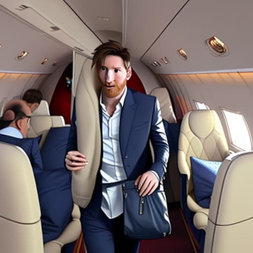  Lionel Messi in a private jet to London