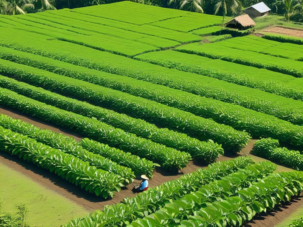  An ultradetailed 8k image of a serene, sunlit cacao farm with rows of lush cacao trees heavy with ripe pods. In the foreground, a local farmer in traditional attire gently harvests cacao pods, exuding a sense of mindfulness and ethical sourcing. The image captures the essence of fair trade and sustainable practices in the cacao industry, portraying a harmonious blend of nature, culture, and responsible agriculture. hyperrealistic, full body, detailed clothing, highly detailed, cinematic lighting, stunningly beautiful, intricate, sharp focus, f/1. 8, 85mm, (centered image composition), (professionally color graded), ((bright soft diffused light)), volumetric fog, trending on instagram, trending on tumblr, HDR 4K, 8K