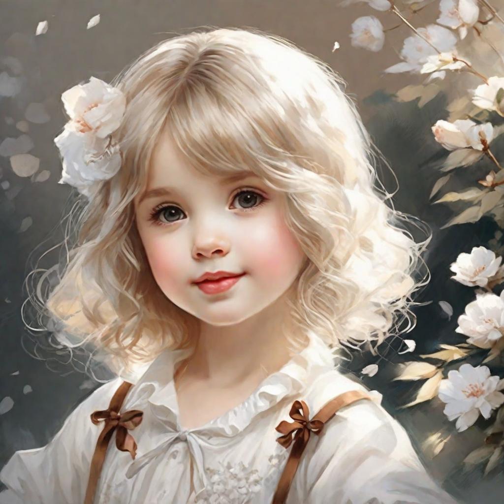  masterpiece, best quality,Draw a white silk little girl, cute, shy, blushing