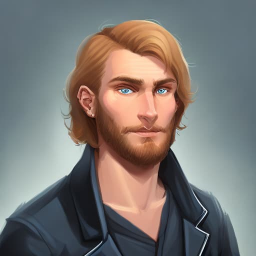 portrait+ style Russian NPC queer blonde hunk dude face