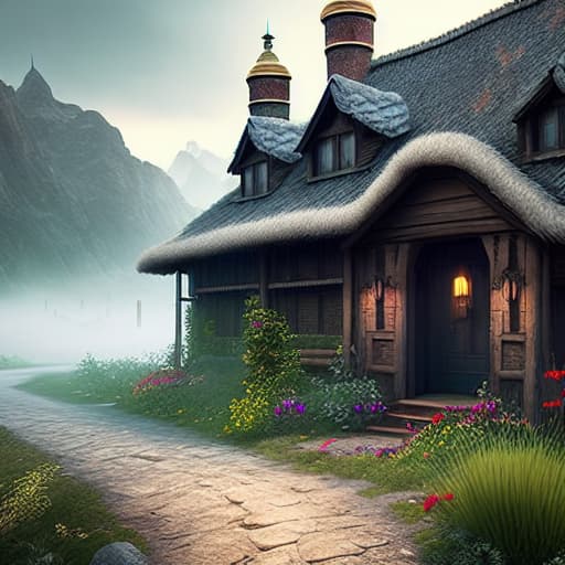  old village Cinematic hyperrealistic, full body, detailed clothing, highly detailed, cinematic lighting, stunningly beautiful, intricate, sharp focus, f/1. 8, 85mm, (centered image composition), (professionally color graded), ((bright soft diffused light)), volumetric fog, trending on instagram, trending on tumblr, HDR 4K, 8K