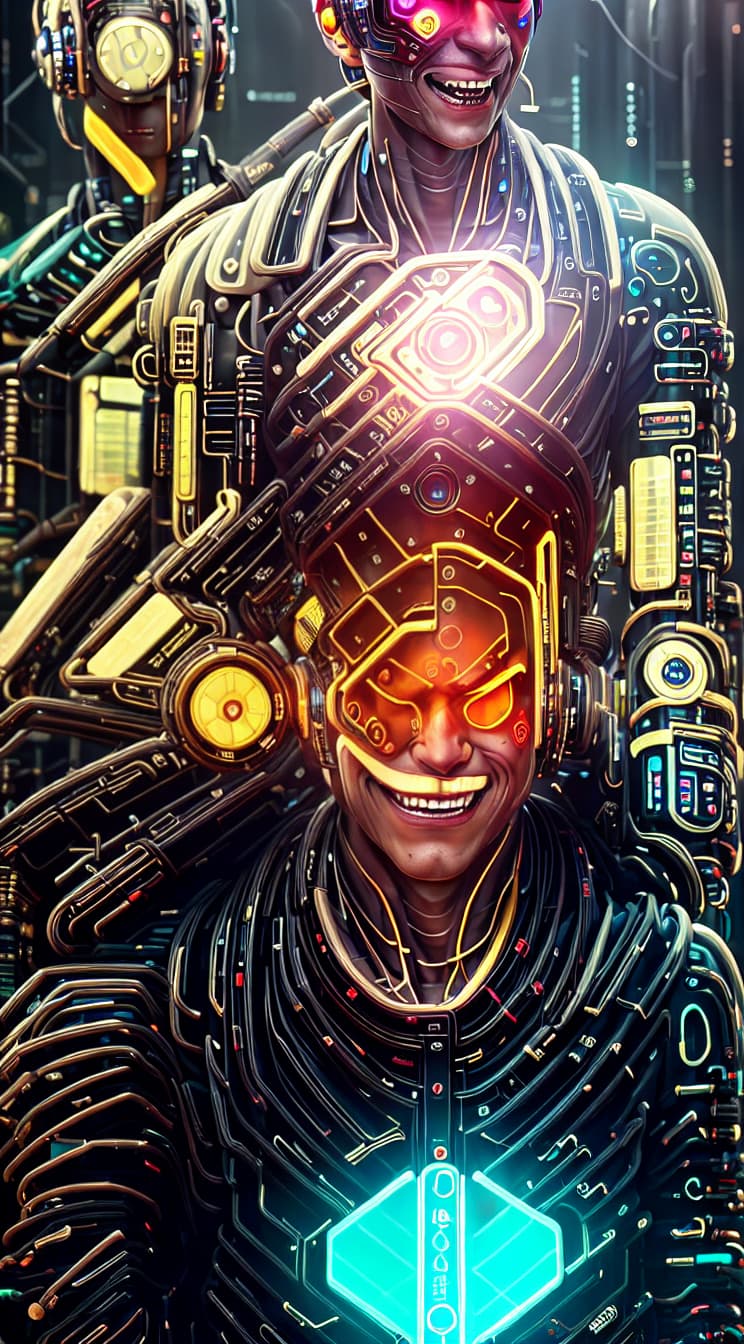 a photo of ddfusion style cyberpunk boy, black hair, laughing hyperrealistic, full body, detailed clothing, highly detailed, cinematic lighting, stunningly beautiful, intricate, sharp focus, f/1. 8, 85mm, (centered image composition), (professionally color graded), ((bright soft diffused light)), volumetric fog, trending on instagram, trending on tumblr, HDR 4K, 8K