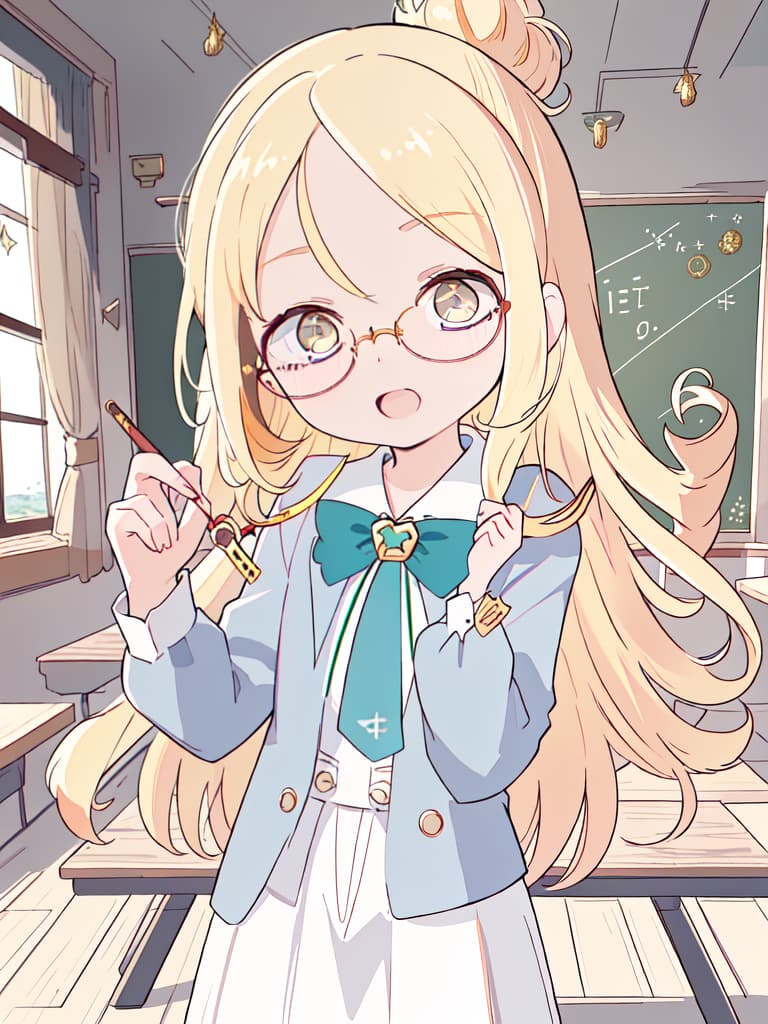  ultra detailed:1.2,masterpiece:1.2,best quality,masterpiece,bestquality,hdr:1.1,8k:1.1,very cute :1.3,(teacher:1.3),(suits and :1.1) ,(megane:1.8),(gl:1.4) forehead:1.3,hair pin,(gold hair:1.3),single hair bun:1.3,long hair,open mouth:1.1, room:1.3,from front,cowboy shot,middle , masterpiece, best quality,8k,ultra detailed,high resolution,an extremely delicate and beautiful,hyper detail