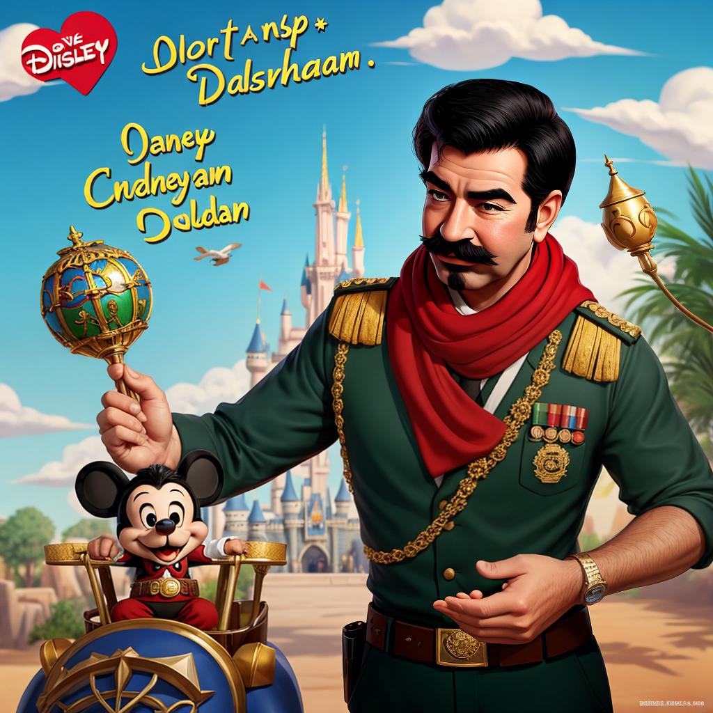  with the enchanting style of Disney, saddam hussein disney pixar