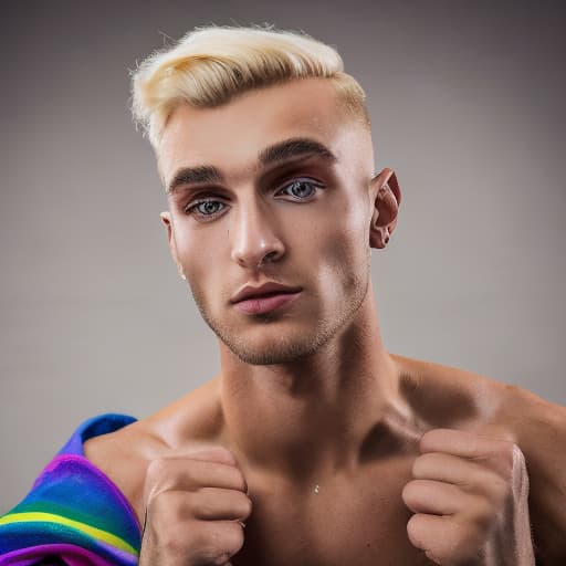 portrait+ style czech homosexual queer fitness model blonde very cute dude face