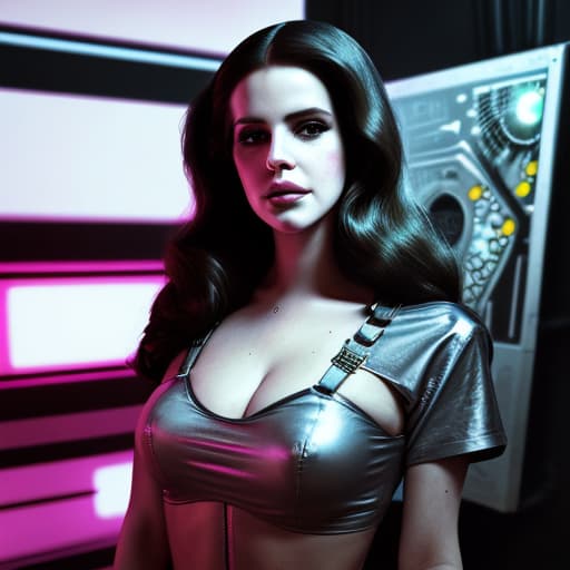  Portrait of lana del rey as a cyberpunk cyborg