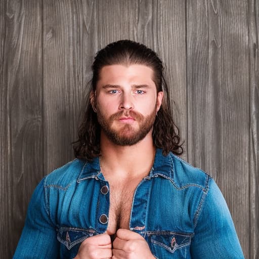 portrait+ style wwe queer brunette hunk dude face