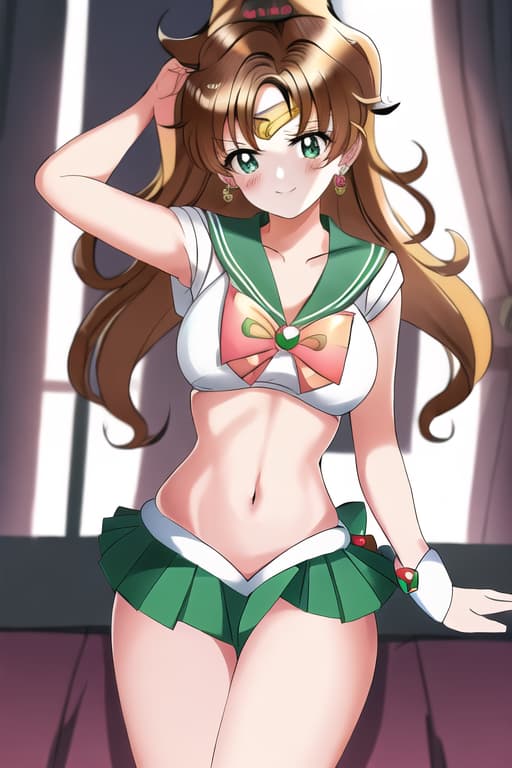  bikini,(sailor jupiter:1.3), (masterpiece), (highest quality), (intricate), (high detail)