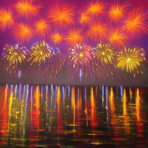  painting of fireworks