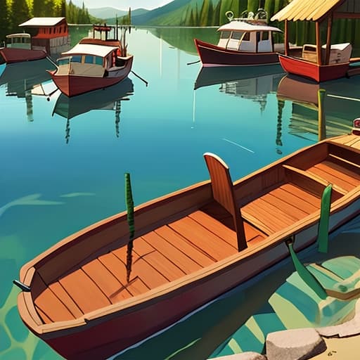  Mountains, lakes, boats, sun