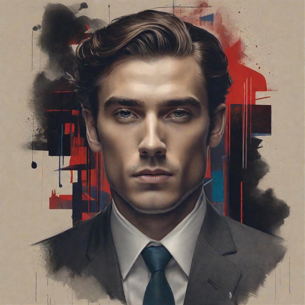  masterpiece, best quality,Young man in suit head shot