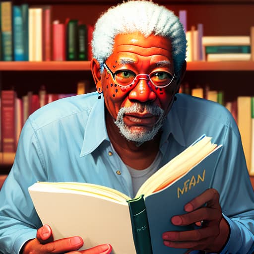  plastic Morgan Freeman reading a book